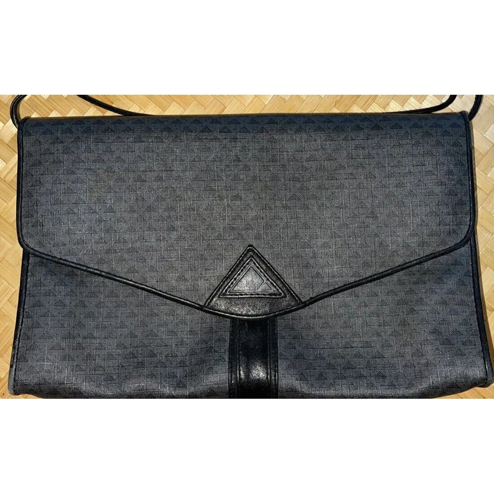 Liz Claiborne Crossbody Bag Black Gray Signature Logo Geo 80’s Vintage Y2K